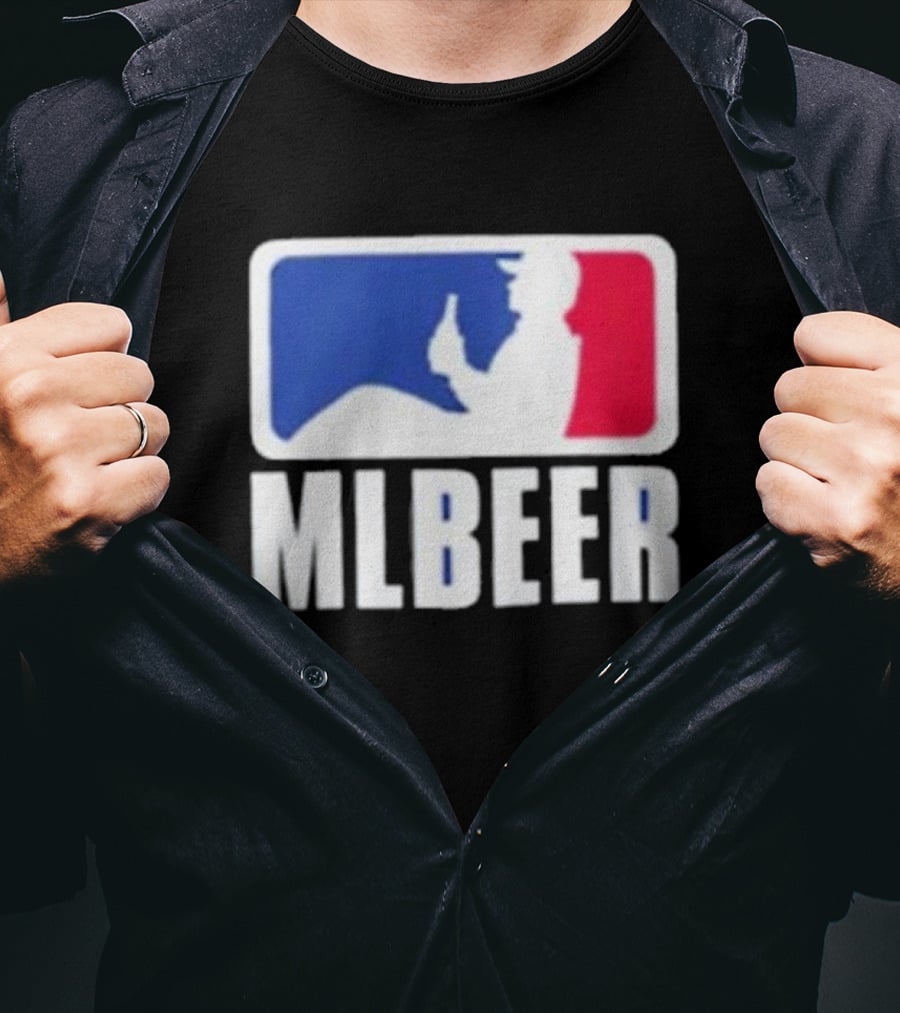 MLBEER MLB Parody Logo Funny Baseball Beer Enthusiast T-Shirt