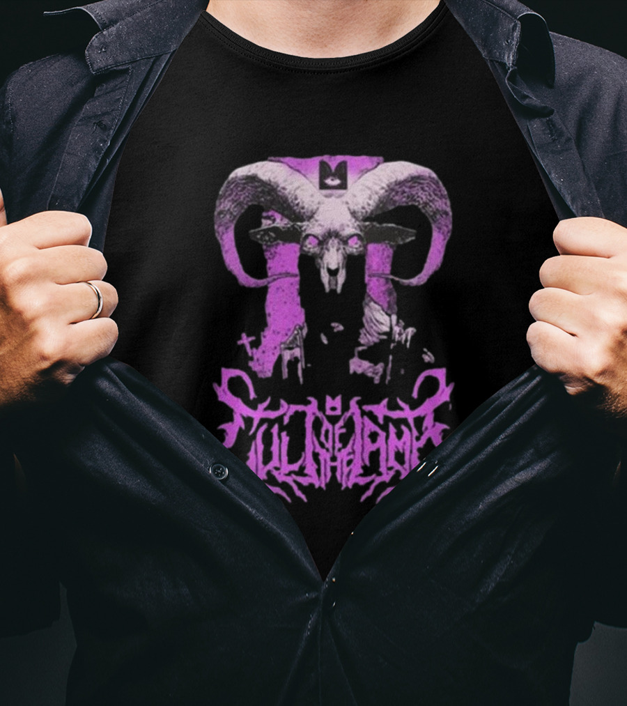 Cult Of The Lamb Unholy Goat Ram Skull Purple T-Shirt