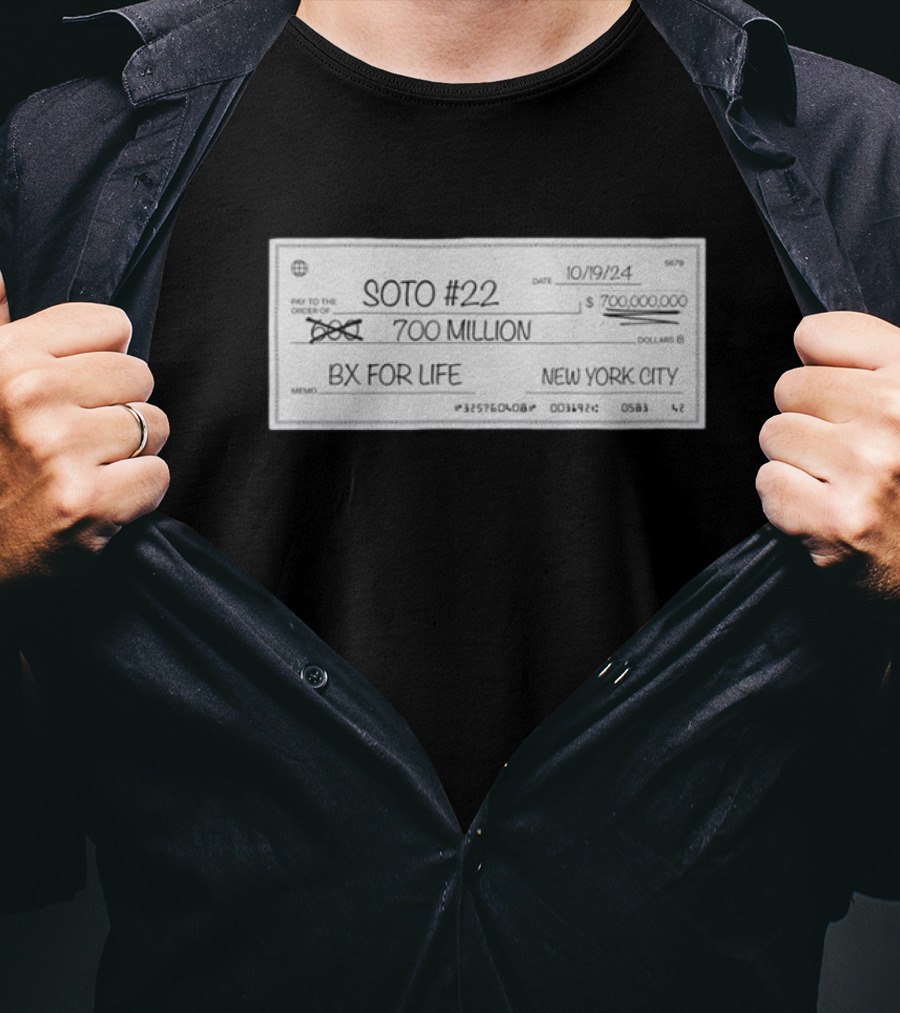 New York Yankees Soto #22 700 Million BX For Life New York City T-Shirt