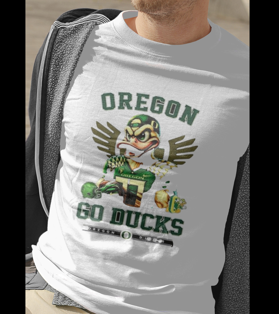 Oregon Ducks Go Ducks Mascot Football Wings Helmet T-Shirt