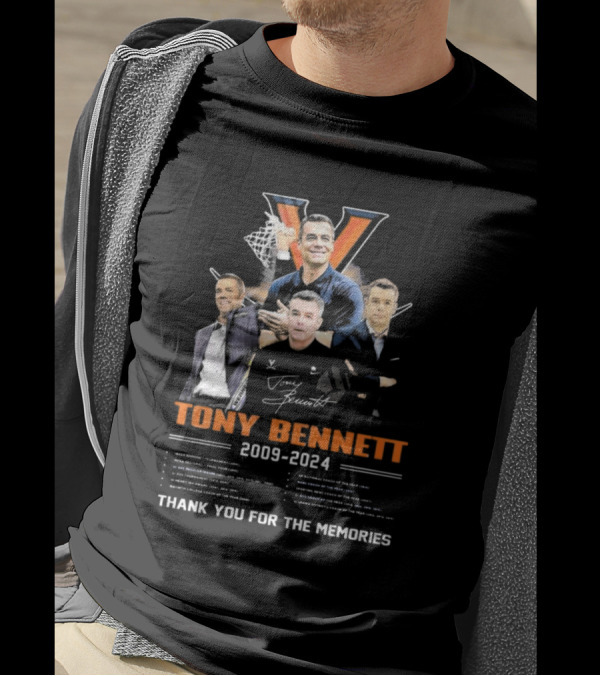 Tony Bennett 2009-2024 Thank You For The Memories Signature Virginia Basketball Coach T-Shirt