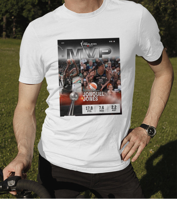 WNBA Finals ’24 MVP Jonquel Jones New York Liberty Most Valuable Player Stats T-Shirt