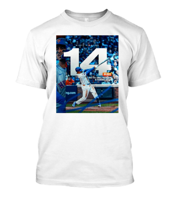 Mark Vientos 14 RBI Most In A Single Postseason New York Mets Franchise History T-Shirt