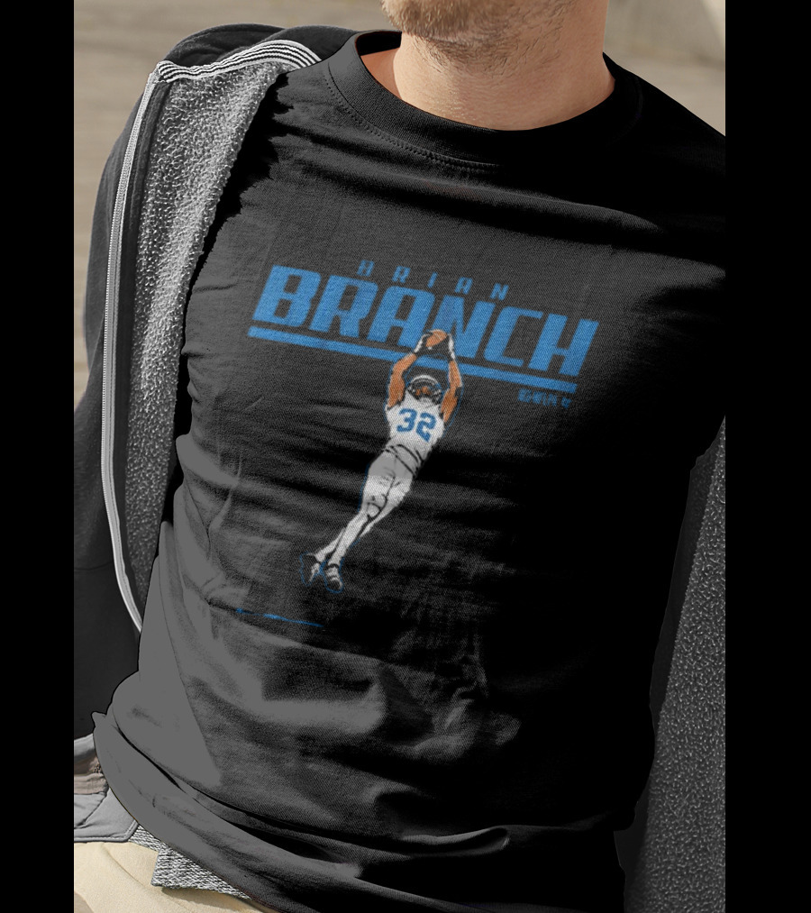 Brian Branch NFL Detroit Lions Jump Catch T-Shirt