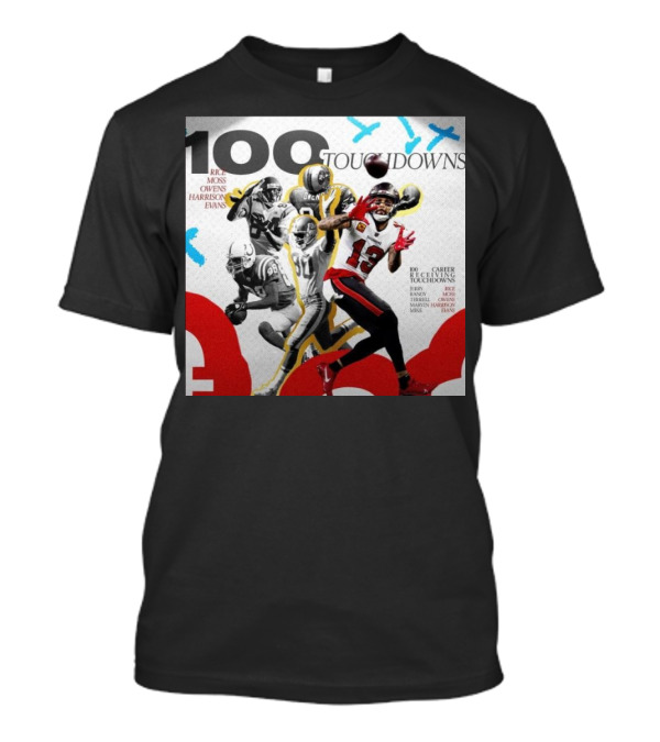 100 Touchdowns Rice Moss Owens Harrison Evans 100 Career Touchdowns NFL Receiving Legends T-Shirt