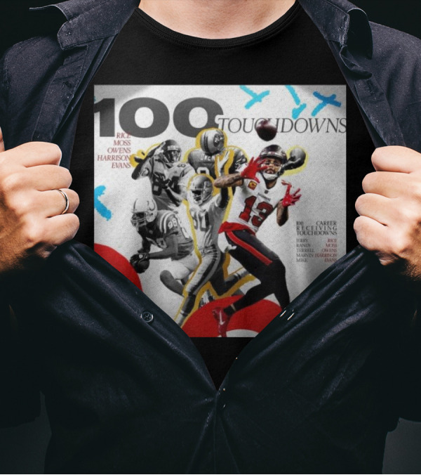 100 Touchdowns Rice Moss Owens Harrison Evans 100 Career Touchdowns NFL Receiving Legends T-Shirt