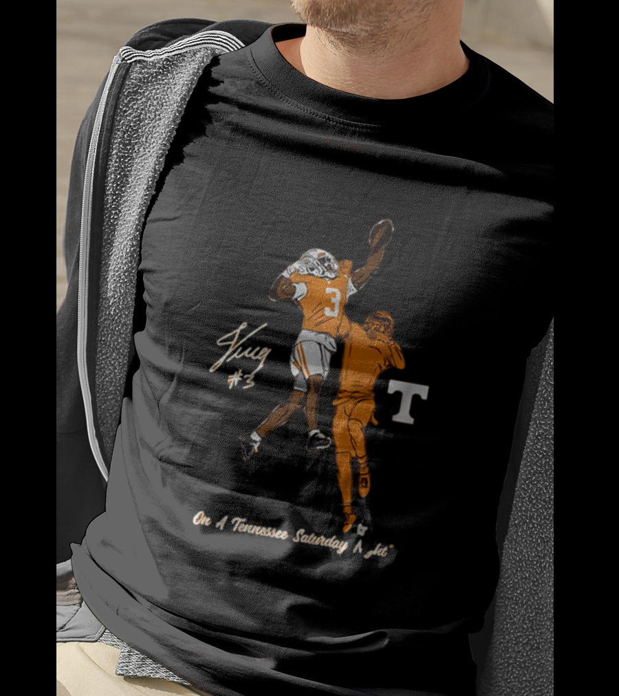 Tennessee Saturday Night Jermod McCoy #3 One-Handed Interception T-Shirt
