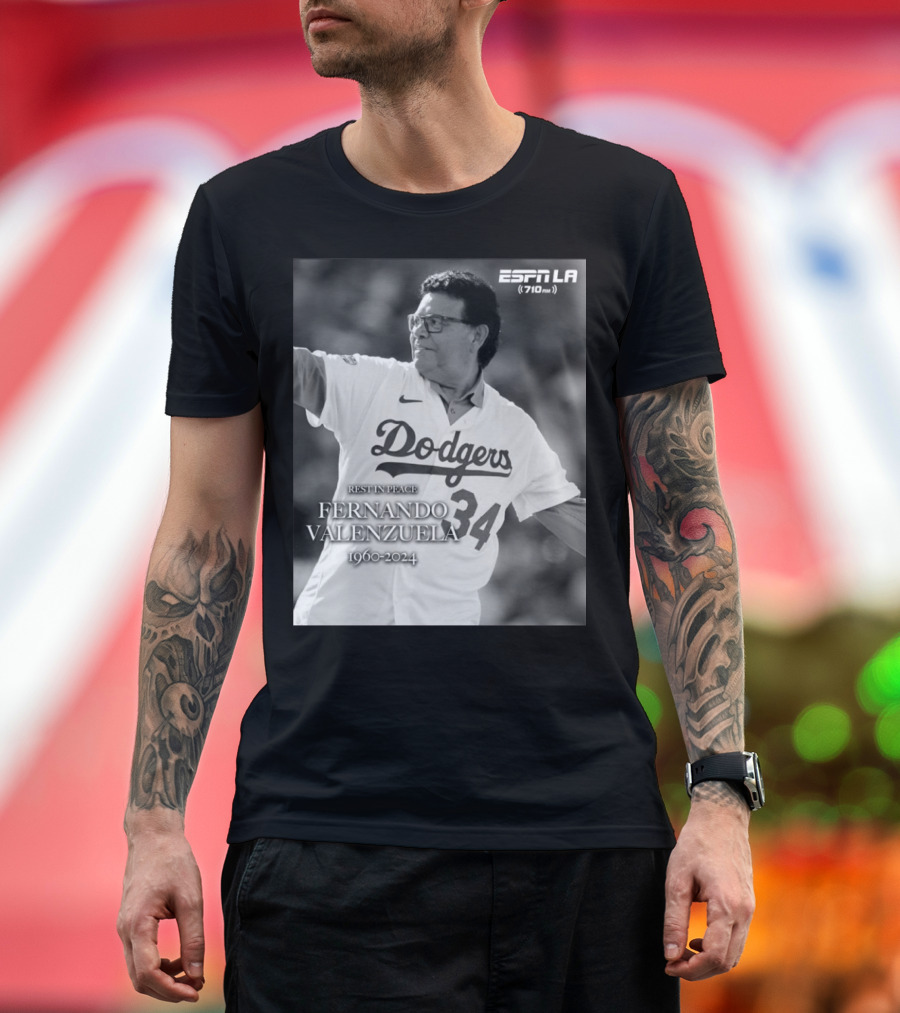 Rest In Peace Fernando Valenzuela Dodgers 1960-2024 ESPN LA T-Shirt