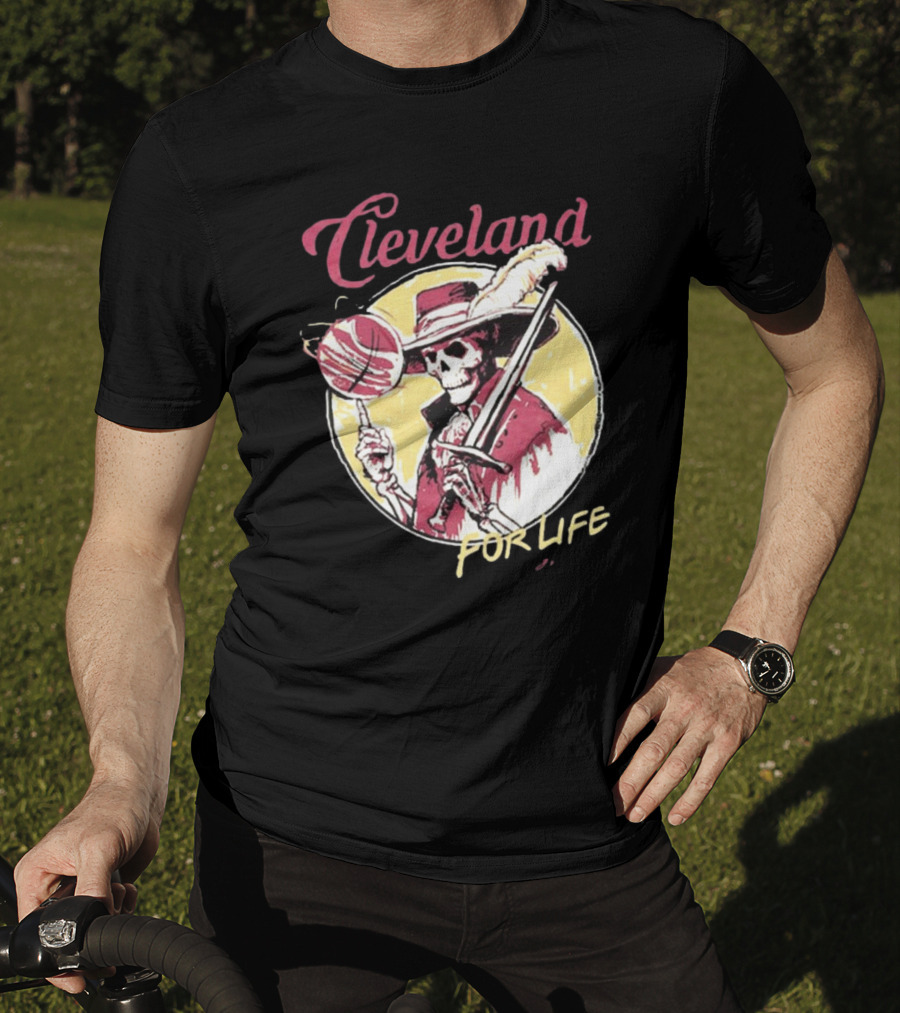Cleveland Basketball Skeleton For Life T-Shirt