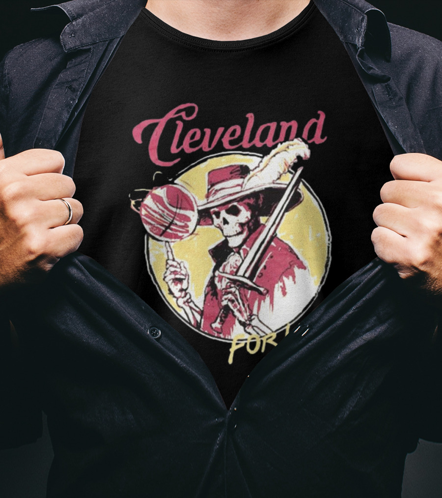 Cleveland Basketball Skeleton For Life T-Shirt