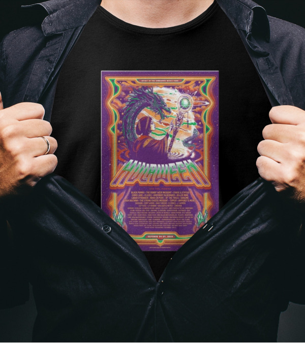 Suwannee Hulaween October 24-27 2024 Live Oak FL Spiral Dragon Festival Wizard T-Shirt