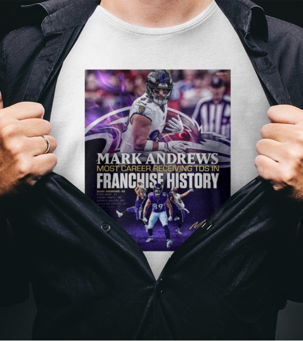 Baltimore Ravens Mark Andrews 89 Most Career Receiving TDs In Franchise History Signature Ravens T-Shirt