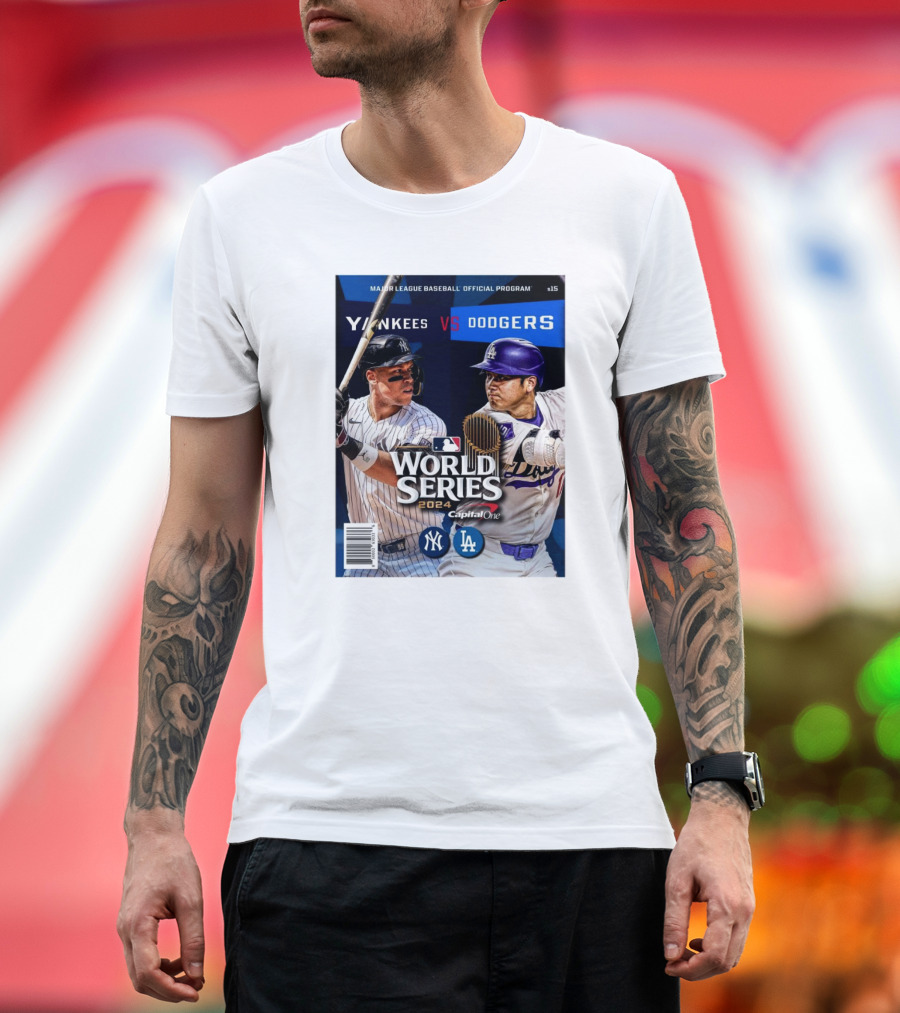 Yankees vs Dodgers MLB World Series 2024 Official Program Capital One T-Shirt