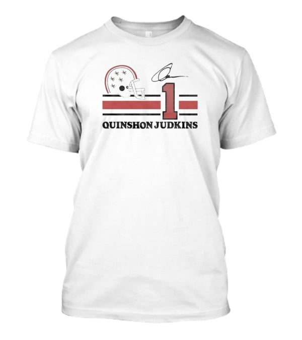 Quinshon Judkins #1 Ohio State Helmet Signature Jersey T-Shirt