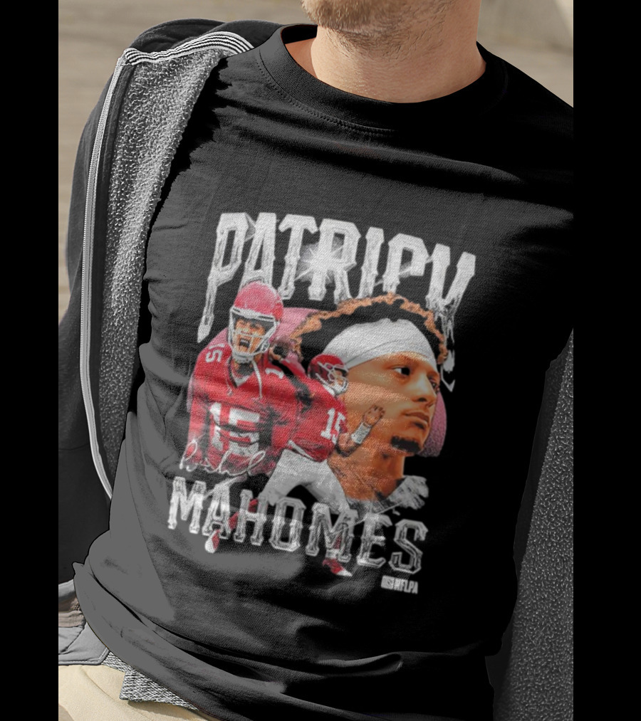 Patrick Mahomes NFLPA Athlete Portrait And Action Montage T-Shirt