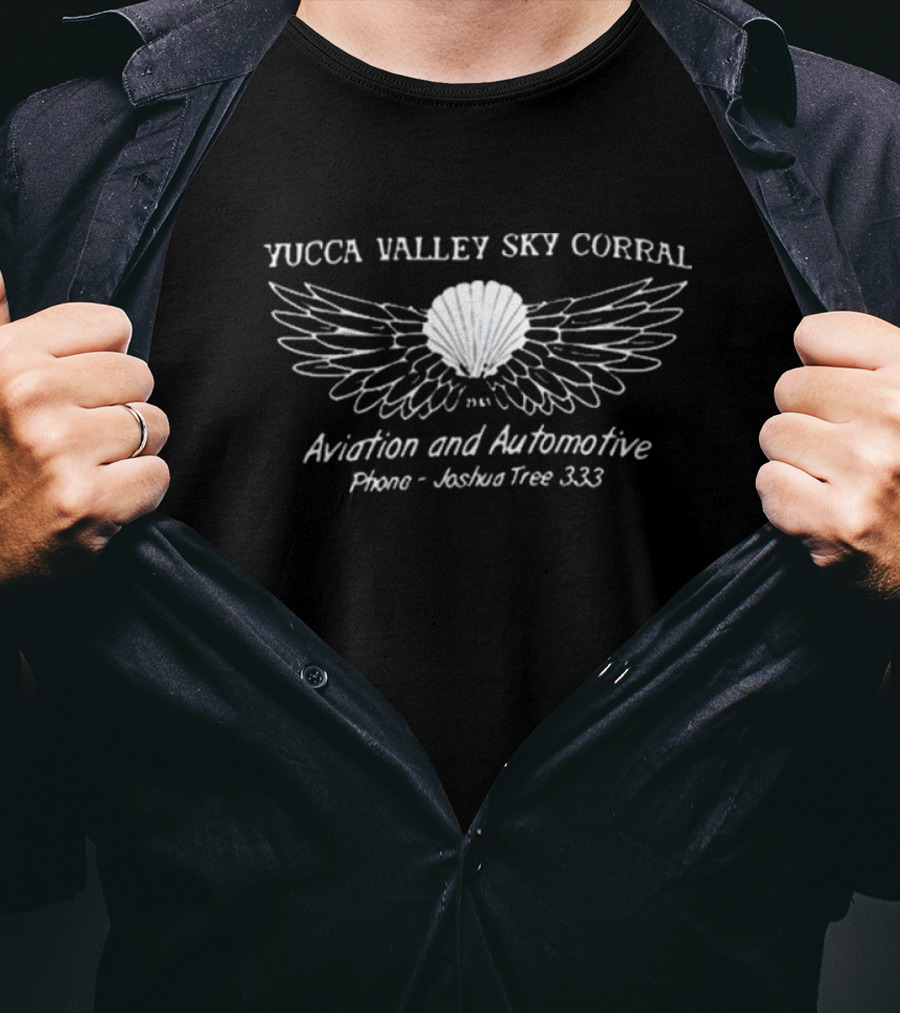 Yucca Valley Sky Corral Aviation And Automotive 1948 Wings Joshua Tree 333 T-Shirt