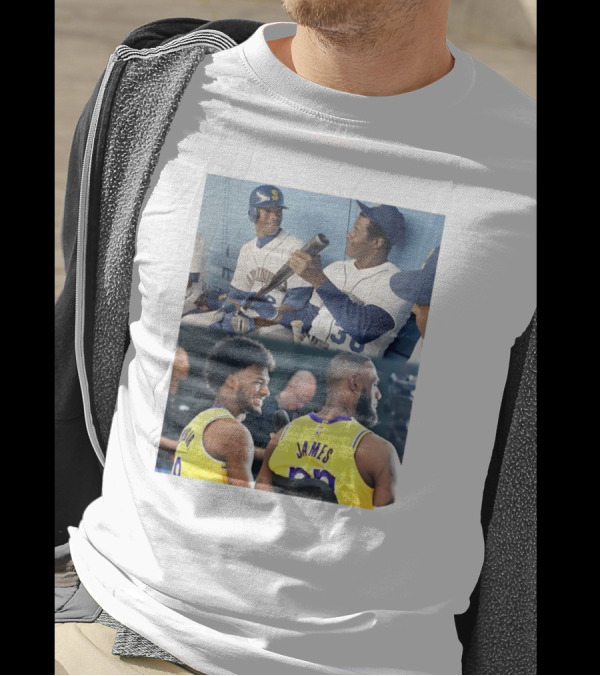 Ken Griffey Jr And Ken Griffey Sr Attend Lakers Game For LeBron And Bronny Historic Moment T-Shirt