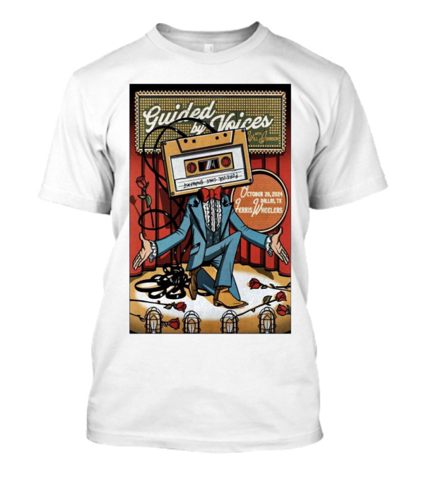 Guided By Voices Cassette Tape Performer Dallas TX October 26 2024 Ferris Wheelers T-Shirt