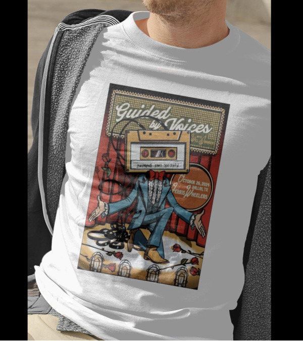 Guided By Voices Cassette Tape Performer Dallas TX October 26 2024 Ferris Wheelers T-Shirt