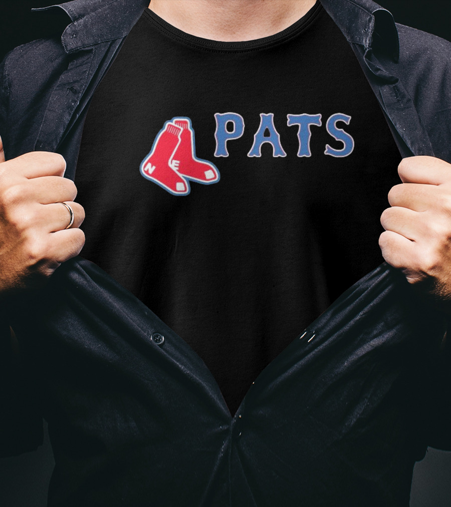 NFL MLB New England Patriots Boston Red Sox Pats Logo Mashup T-Shirt