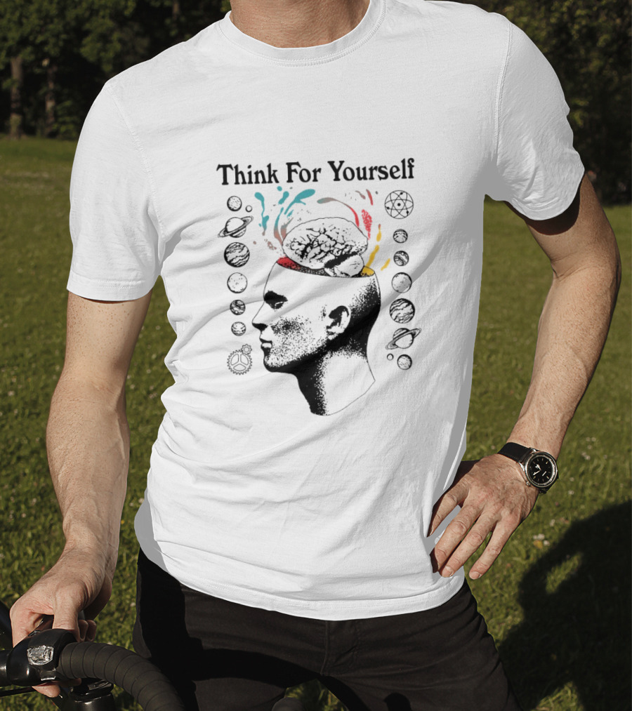 Joe Bartolozzi Think For Yourself Brain Out Open Planets T-Shirt