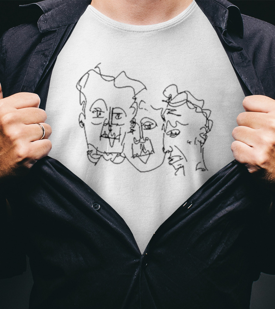 Keanemusic Continuous Line Drawing Trio Portrait Tc T-Shirt