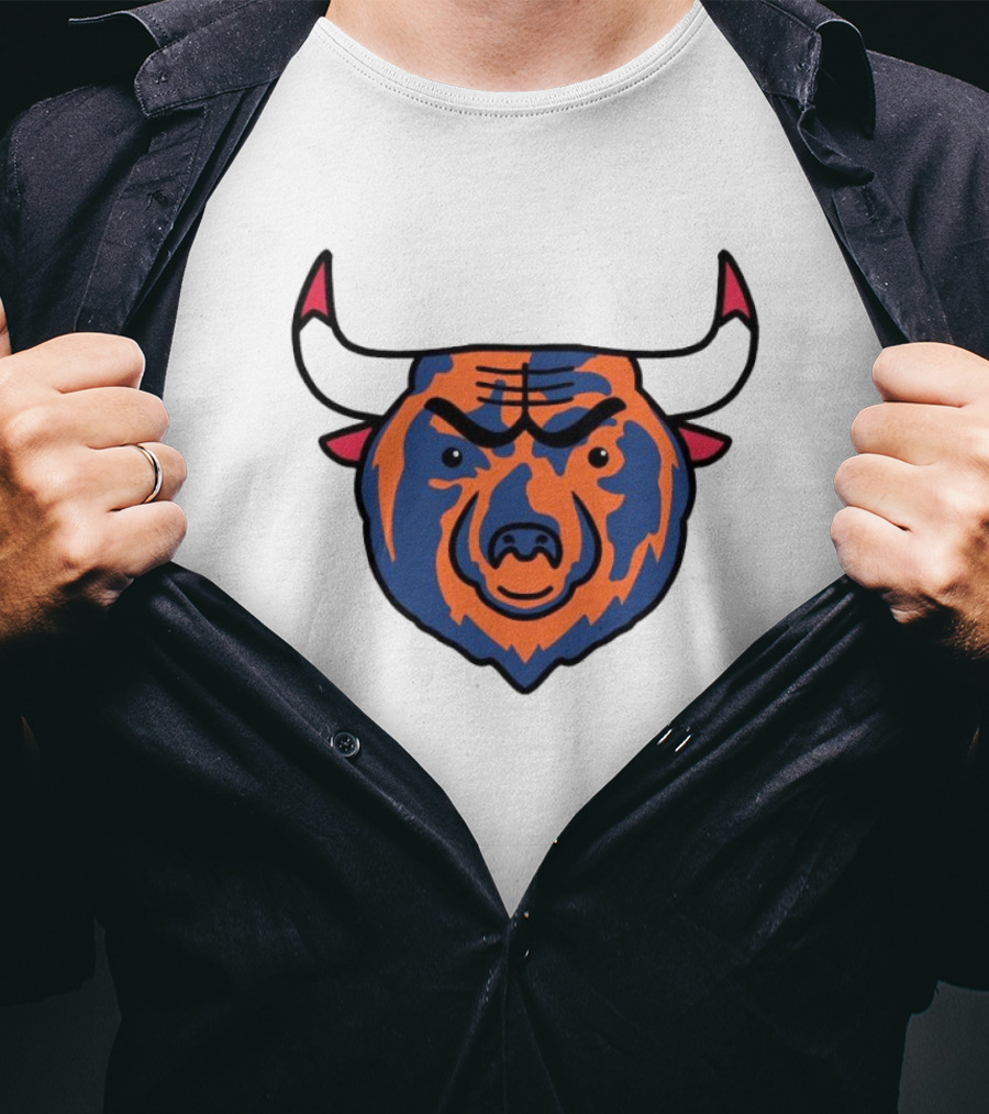 NFL Bears NBA Bulls Logo Mashup Combo T-Shirt