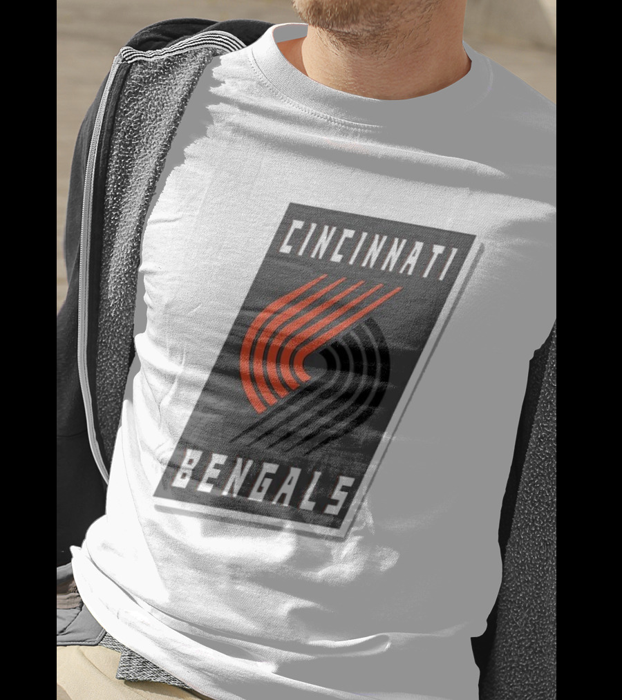 Cincinnati Bengals X Portland Trail Blazers Mashup Logo NFL NBA T-Shirt