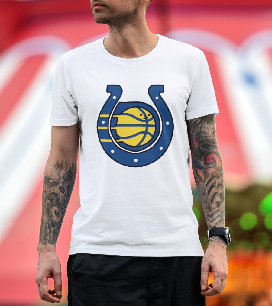 NFL x NBA Indianapolis Colts Pacers Logo Mashup Combine T-Shirt