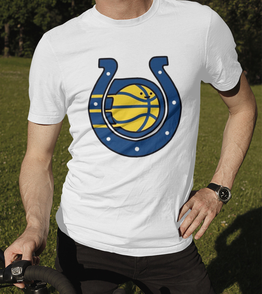 NFL X NBA Indianapolis Colts Pacers Logo Mashup Combine T-Shirt