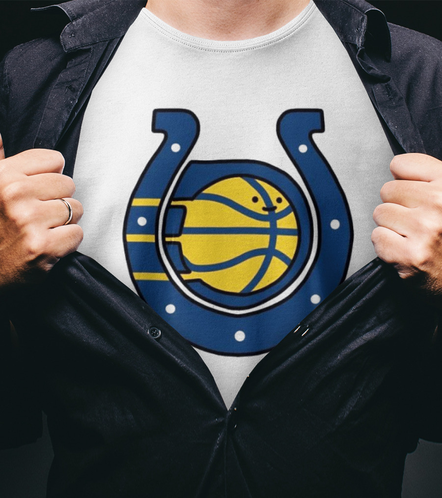 NFL X NBA Indianapolis Colts Pacers Logo Mashup Combine T-Shirt