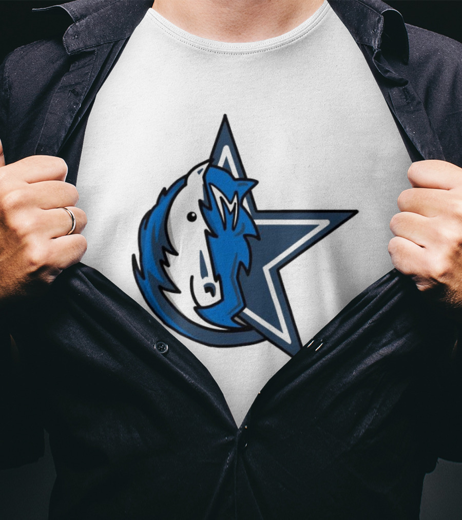 NFL NBA Cowboys Mavericks Logo Mashup Combine T-Shirt