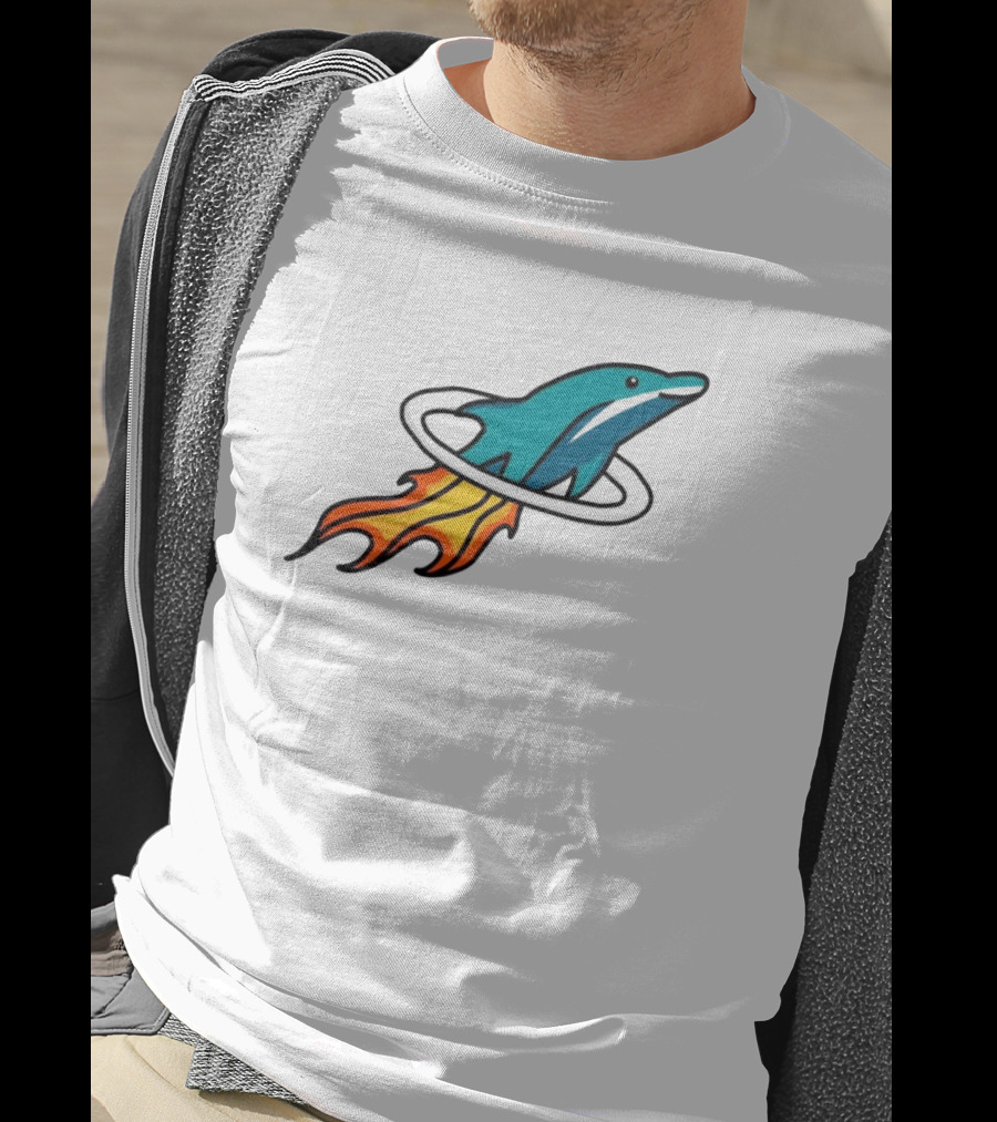 Dolphins X Rockets Crossover Logo Mashup T-Shirt
