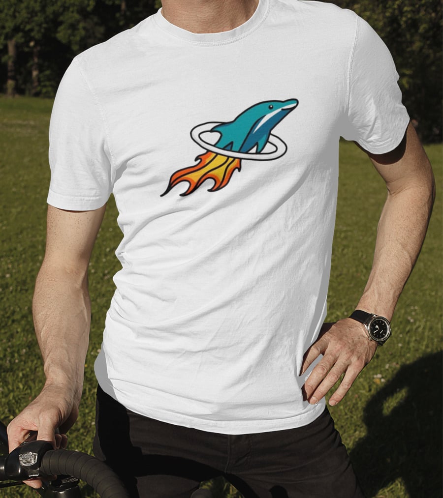 Dolphins X Rockets Crossover Logo Mashup T-Shirt