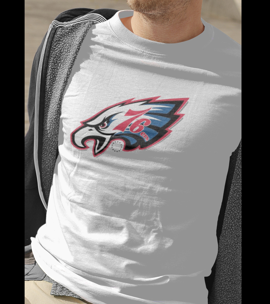 Philadelphia Eagles 76ers Logo Mashup NFL X NBA Collaboration T-Shirt