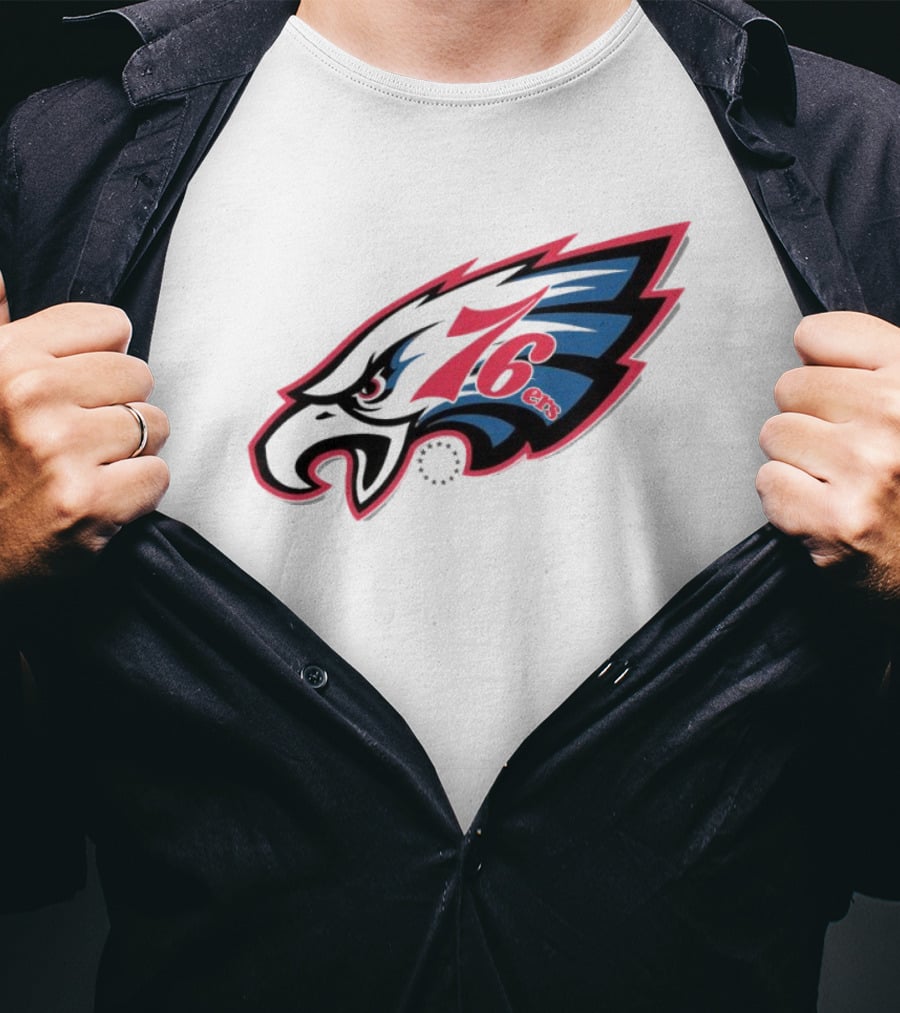 Philadelphia Eagles 76ers Logo Mashup NFL X NBA Collaboration T-Shirt
