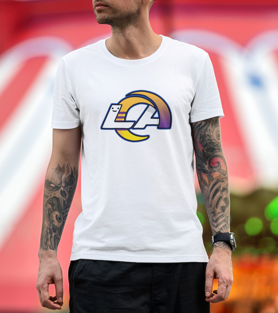 NFL NBA Los Angeles Rams Lakers Logo Mashup T-Shirt