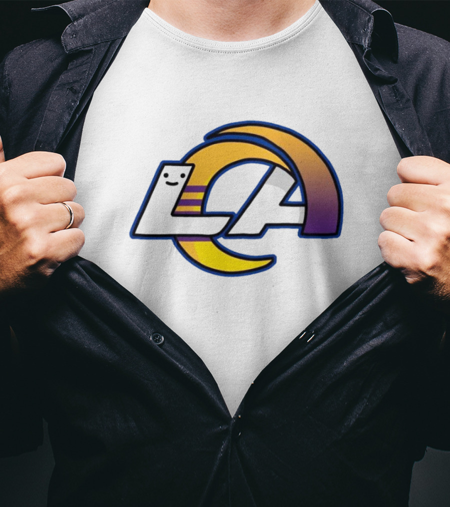 NFL NBA Los Angeles Rams Lakers Logo Mashup T-Shirt