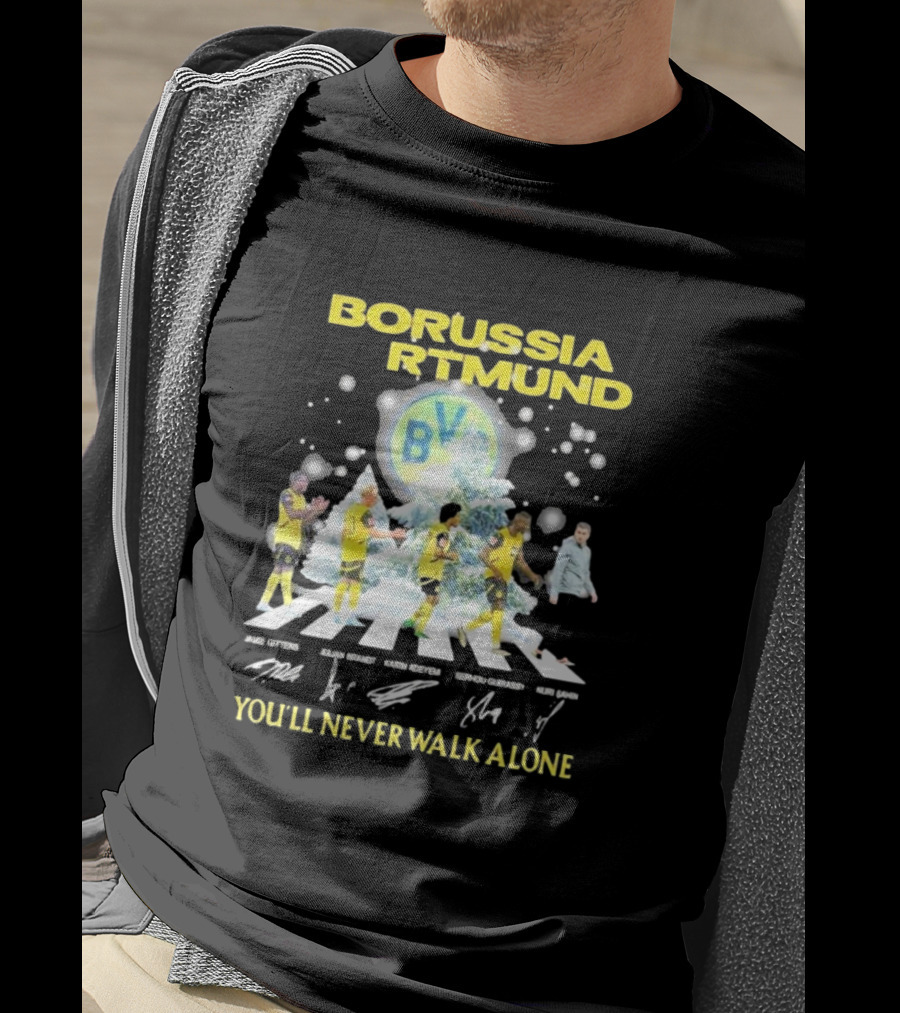 Borussia Dortmund BV Celebrate Christmas Signatures You'll Never Walk Alone T-Shirt