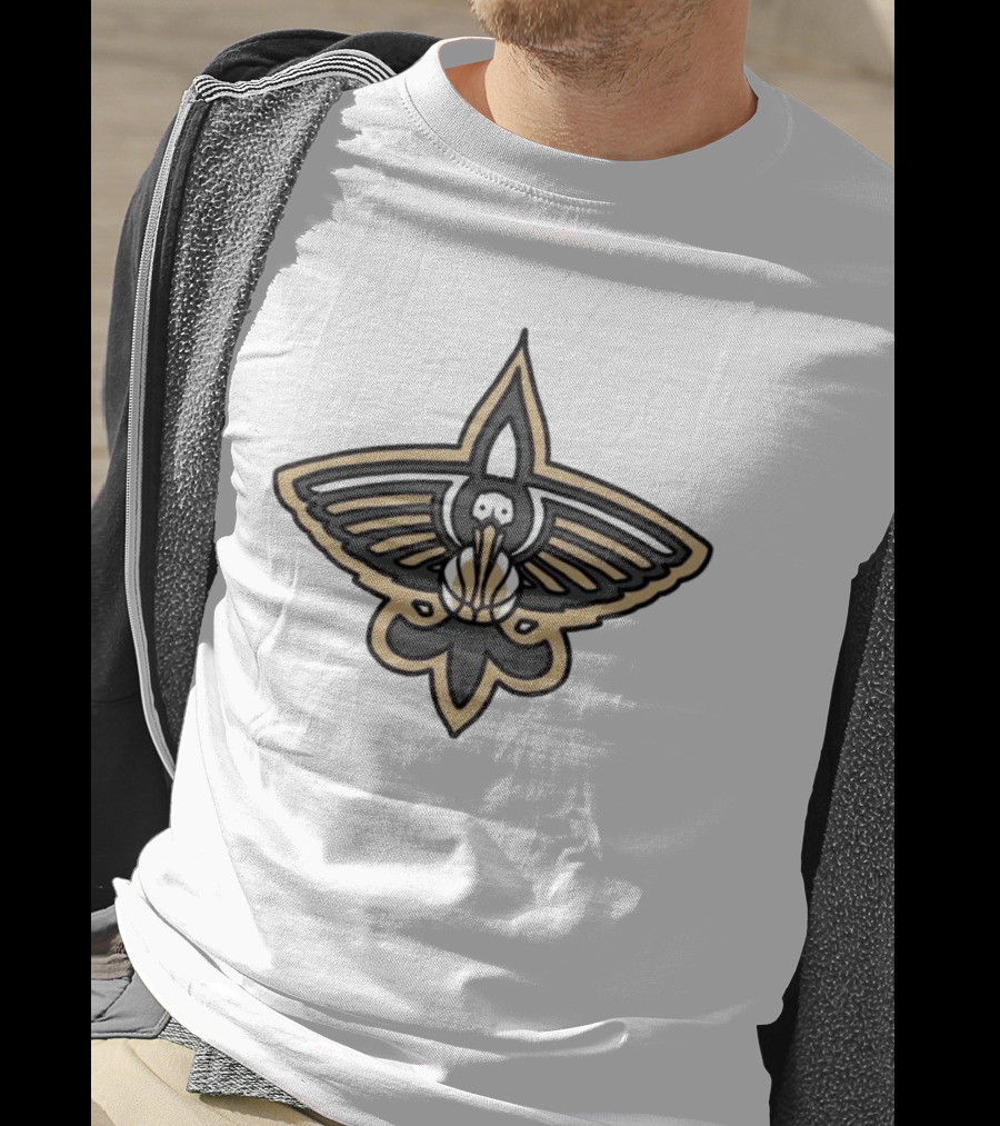 NFL X NBA Saints Pelican Logo Mashup Combine T-Shirt
