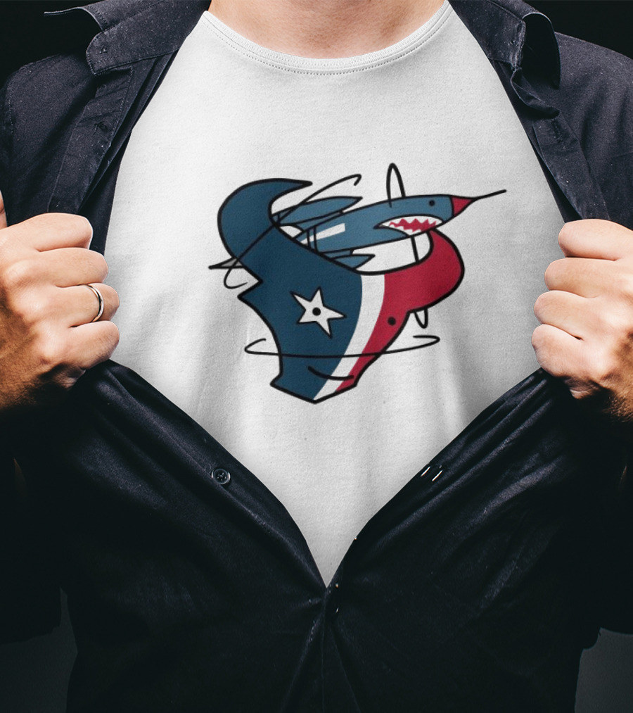 NFL X NBA Texans Rockets Logo Mashup Combine T-Shirt