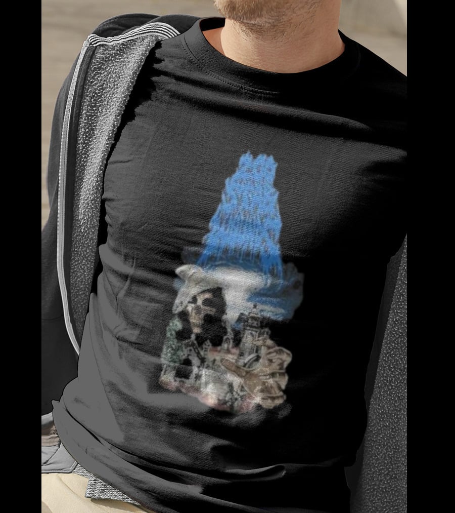 Down Right Merch 200 Stab Wounds Grim Reaper Skull Lighthouse Scene T-Shirt