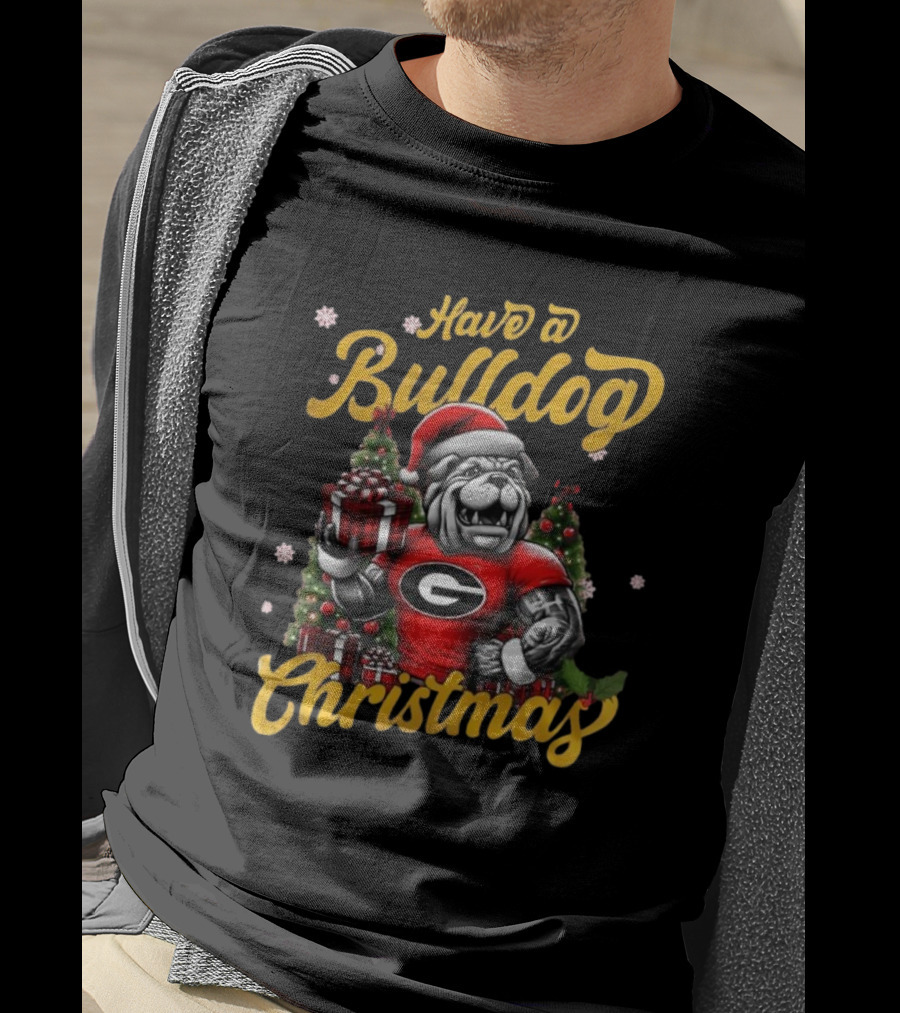 Have A Bulldog Christmas Georgia T-Shirt