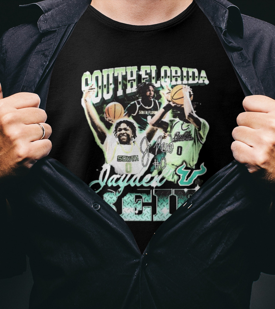 South Florida Jayden Reid #0 Bulls Basketball Signature T-Shirt