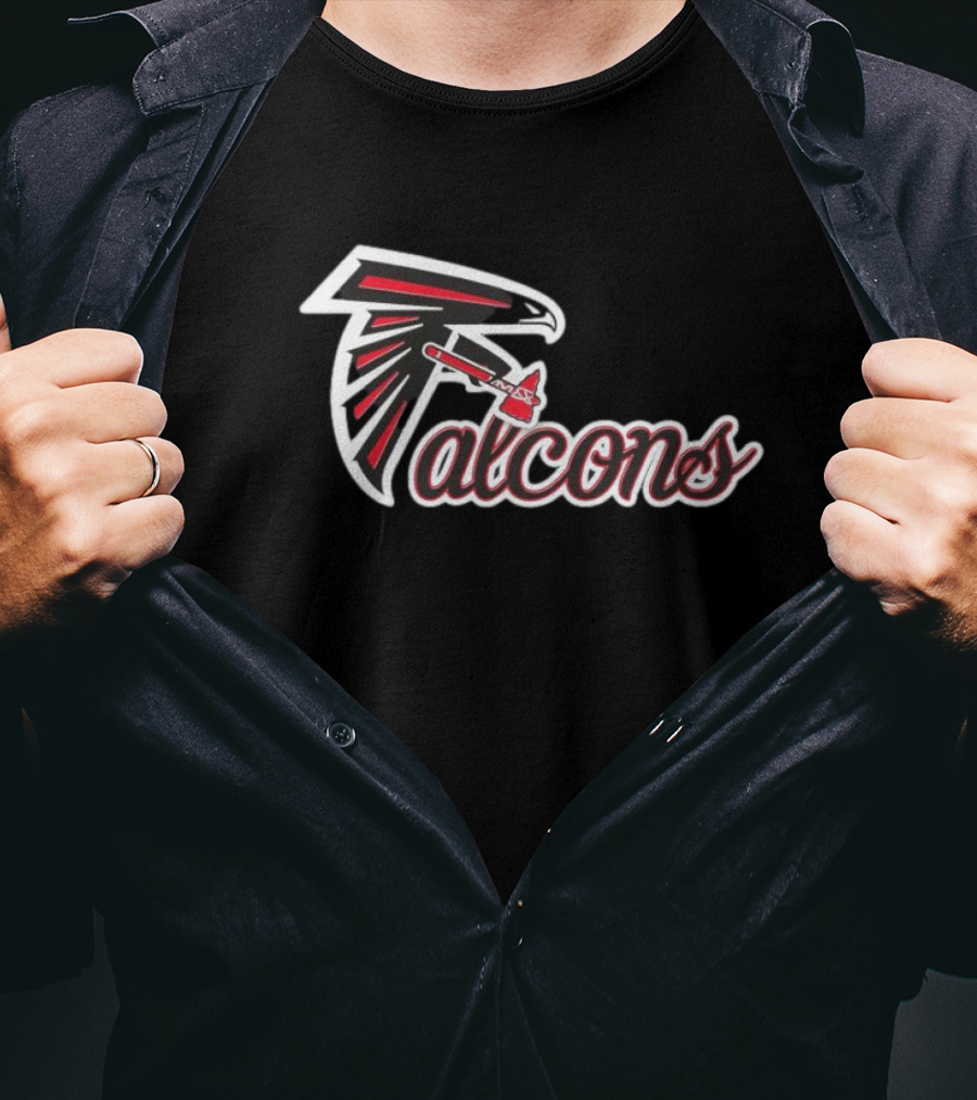 Atlanta Falcons X Atlanta Braves Logo Mashup NFL MLB Collaboration T-Shirt
