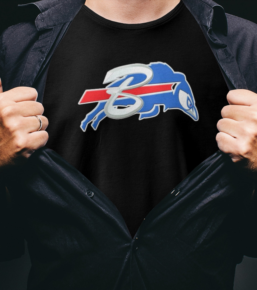 Buffalo Bills X Toronto Blue Jays Logo Mash NFL X MLB T-Shirt