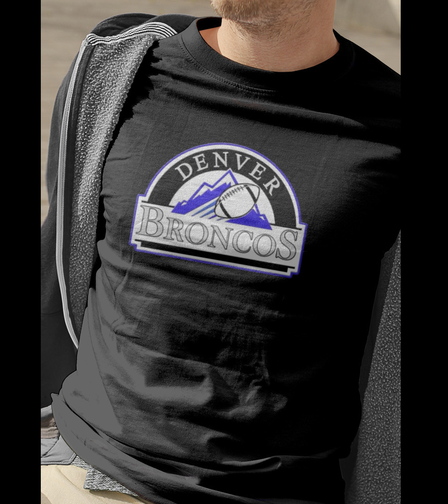 Denver Broncos Colorado Rockies Logo Mashup NFL MLB T-Shirt
