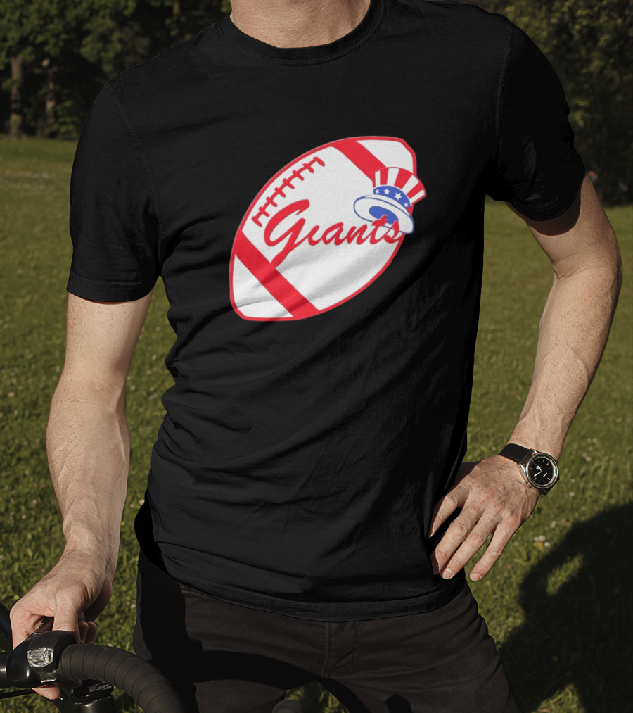 Giants Football Mashup With Yankees Hat NFL X MLB Collaboration T-Shirt