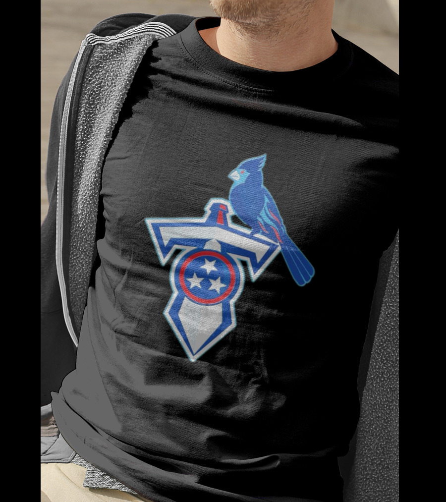 NFL X MLB Tennessee Titans St. Louis Cardinals Logo Mashup T-Shirt