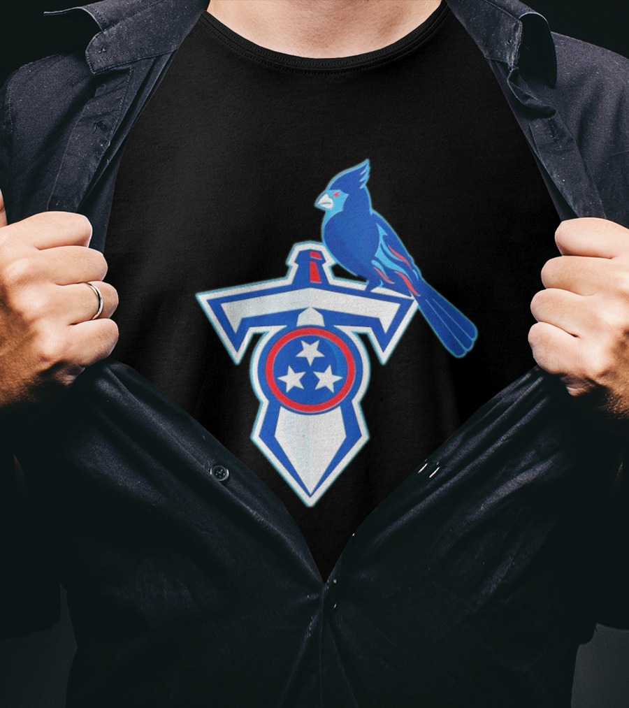 NFL X MLB Tennessee Titans St. Louis Cardinals Logo Mashup T-Shirt